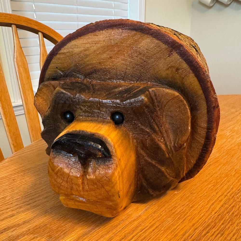 Hand Carved Wood Bear
